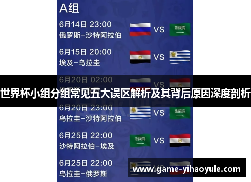 世界杯小组分组常见五大误区解析及其背后原因深度剖析